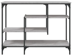 Mesa consola c/ prateleiras 100x35x75 cm cinzento sonoma