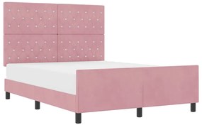 Cama vidaXL Rosa 160x200 cm Veludo