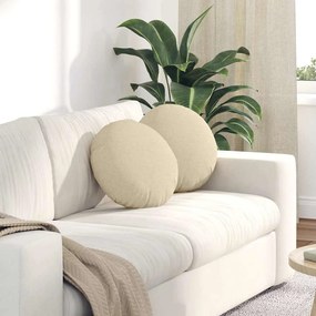 vidaXL Almofadas de Assento 2 pcs Creme Ø40 x 13 cm tecido
