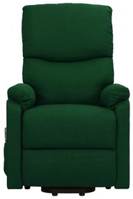 Poltrona elevatória de massagens tecido verde-escuro