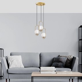 Candeeiro Suspenso Skew – Dourado – 55 cm