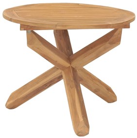 vidaXL Mesa de jantar para jardim Ø90x75 cm madeira de teca maciça