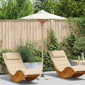 Guarda-sóis de Jardim Branco Creme 150x210 cm Bambu