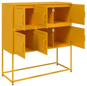 Aparador 100,5x39x107 cm aço amarelo mostarda