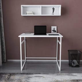 Secretária de Estudo Hussum - Branca - 90x60x75cm