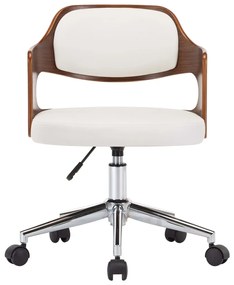 Cadeiras jantar 2 pcs madeira curvada e couro artificial branco