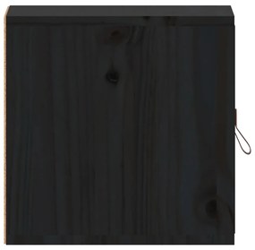 Armários de parede 31,5x30x30 cm pinho maciço preto