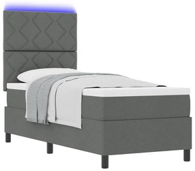Cama com Estrado e Colchão com Luz LED, Cinza Escuro, 80x200 cm