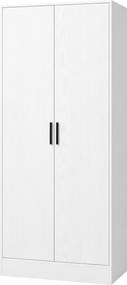 Guarda roupa Moderno para Quarto com Barra para Pendurar e Prateleiras 70x37x164 cm Branco