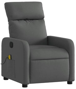 Poltrona de massagens reclinável tecido cinzento-escuro