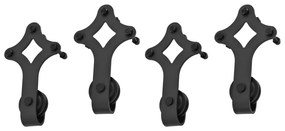 Kits de ferragens para porta deslizante 2 pcs 183 cm aço preto