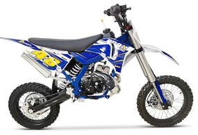 MINI MOTO Crianças MINICROSS gasolina 50cc 9cv Roan 50K 14/12" arranque a pedal Azul