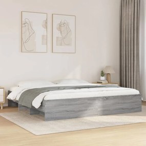 Estrutura de cama sem colchão 180x200 cm sonoma cinzento