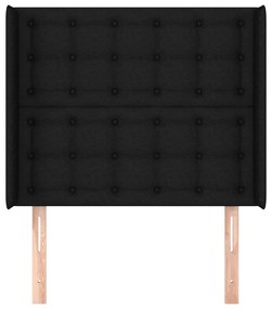 Cabeceira de cama c/ abas tecido 103x16x118/128 cm preto