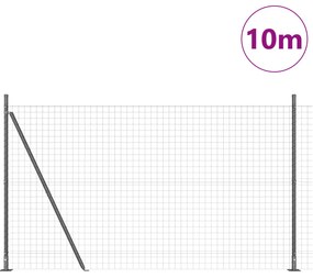 Cerca Euro com 7 Posts Flangeados 1,4x10 m de Aço Galvanizado