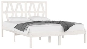 Estrutura de cama 120x200 cm pinho maciço branco
