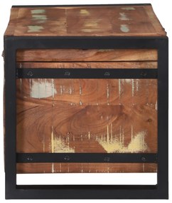 Baú de Armazenamento 60x30x30cm em Madeira Recuperada e Metal