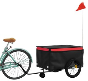 Reboque para bicicleta 45 kg ferro preto e vermelho