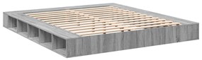 Estrutura de cama 200x200 cm derivados madeira cinzento sonoma