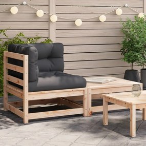 vidaXL Sofá de canto para jardim com almofadões e apoio de pés