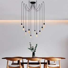 Candeeiro de Teto Kabluni – Preto – 186 x 186 cm