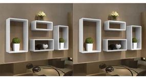 Maison Exclusive - Prateleiras parede forma de cubo 2pcs contr. 100x15x30cm  branco