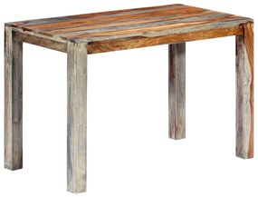 vidaXL Mesa de jantar 118x60x76 cm madeira de acácia maciça cinzento