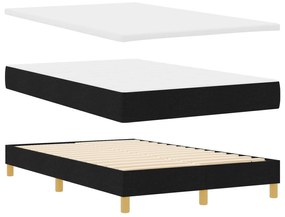 Cama Box com Colchão Preta 120x200 cm Tecido