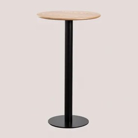 Mesa Alta De Bar Redonda Ø60 Cm Em Mdf Xiren Ø60 Cm & Preto - Sklum