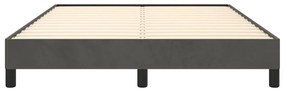 Estrutura de cama sem colchão 140x190 cm veludo cinzento-escuro