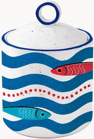 Frascos de arrumação em porcelana Sardine's Party, conjunto de 3