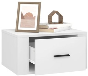 Mesas de cabeceira de parede 2 pcs 50x36x25 cm branco