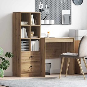vidaXL Mesa com Armazenamento 2 pcs carvalho artisiano 70 x 50 x 76 cm
