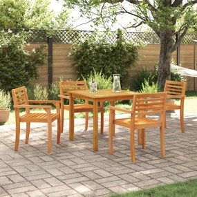 Conjunto de Jantar para o Jardim com 5 Peças em Madeira de Acácia