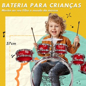 AIYAPLAY Bateria Infantil com Banco Bateria para Crianças acima de 3 A