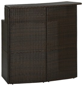 Mesa de bar para jardim 120x55x110 cm vime PE castanho