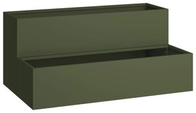 Plantadeira  2-Andares 100x60x45 cm Verde-Azeitado Aço