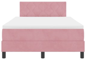 Cama Box com Colchão vidaXL Rosa 120x200 cm Veludo