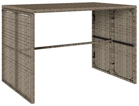 3 pcs conjunto de jantar p/ jardim c/ almofadões vime PE cinza