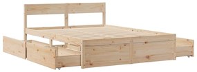 Cama sem colchão 160x200 cm madeira de pinho maciça