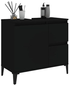 Armário de casa de banho 65x33x60cm derivados de madeira preto