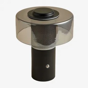 Lâmpada De Mesa Led Sem Fios Em Cristal E Ferro Elfriede Preto - Sklum