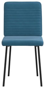 Cadeiras de jantar 2 pcs veludo azul