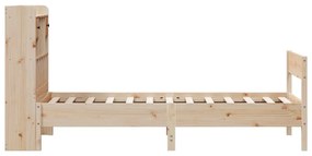 Cama com estante sem colchão 75x190 cm pinho maciço