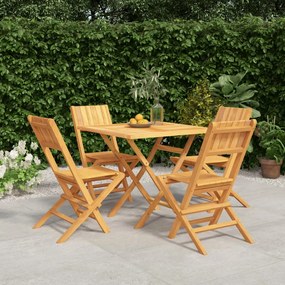 vidaXL 5 pcs conjunto de jantar p/ jardim madeira de teca maciça