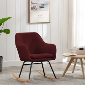 vidaXL Cadeira de baloiço tecido vermelho tinto