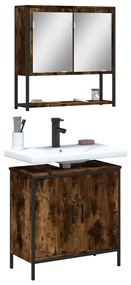 vidaXL 2 pcs conj. móveis casa de banho derivados madeira cor fumado
