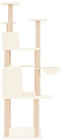 Árvore para gatos c/ postes arranhadores sisal 166 cm cor creme