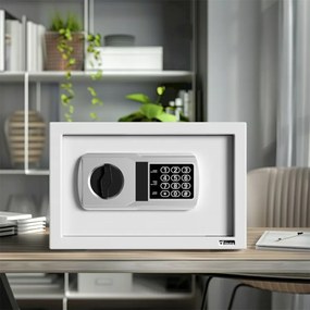 Cofre elétrico para móveis 31 x 20 x 20 cm, porta de 3,2 mm, inclui pilhas cinza claro