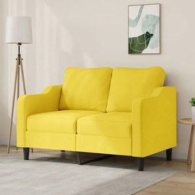 Sofá Bianca - De 2 Lugares - Em Tecido - Cor Amarelo - 138x77x80 cm -